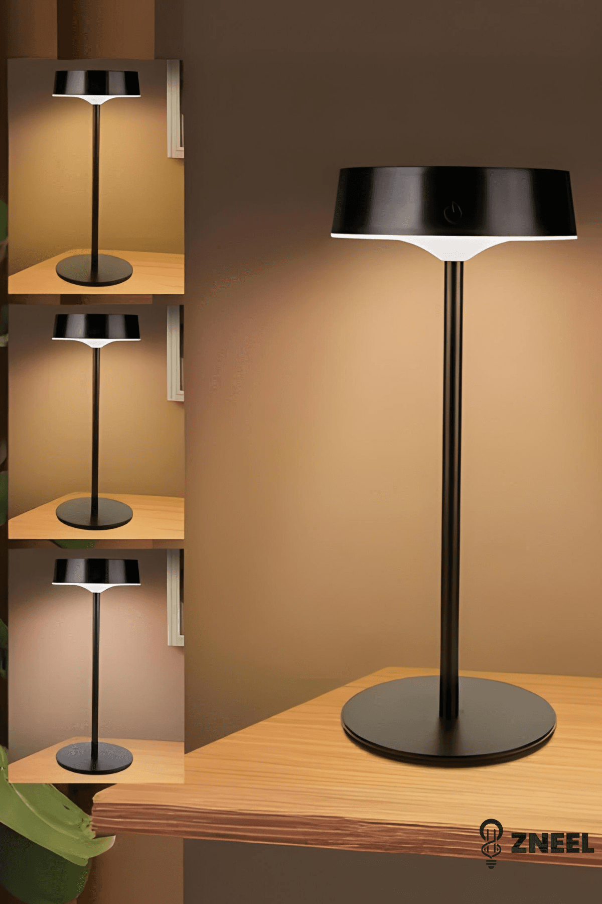 Solar Şarjlı Full Metal Dokunmatik Masa Lambası – 3 Işık Modu, Şık Modern Tasarım-Su Geçirmez - Küçük 2