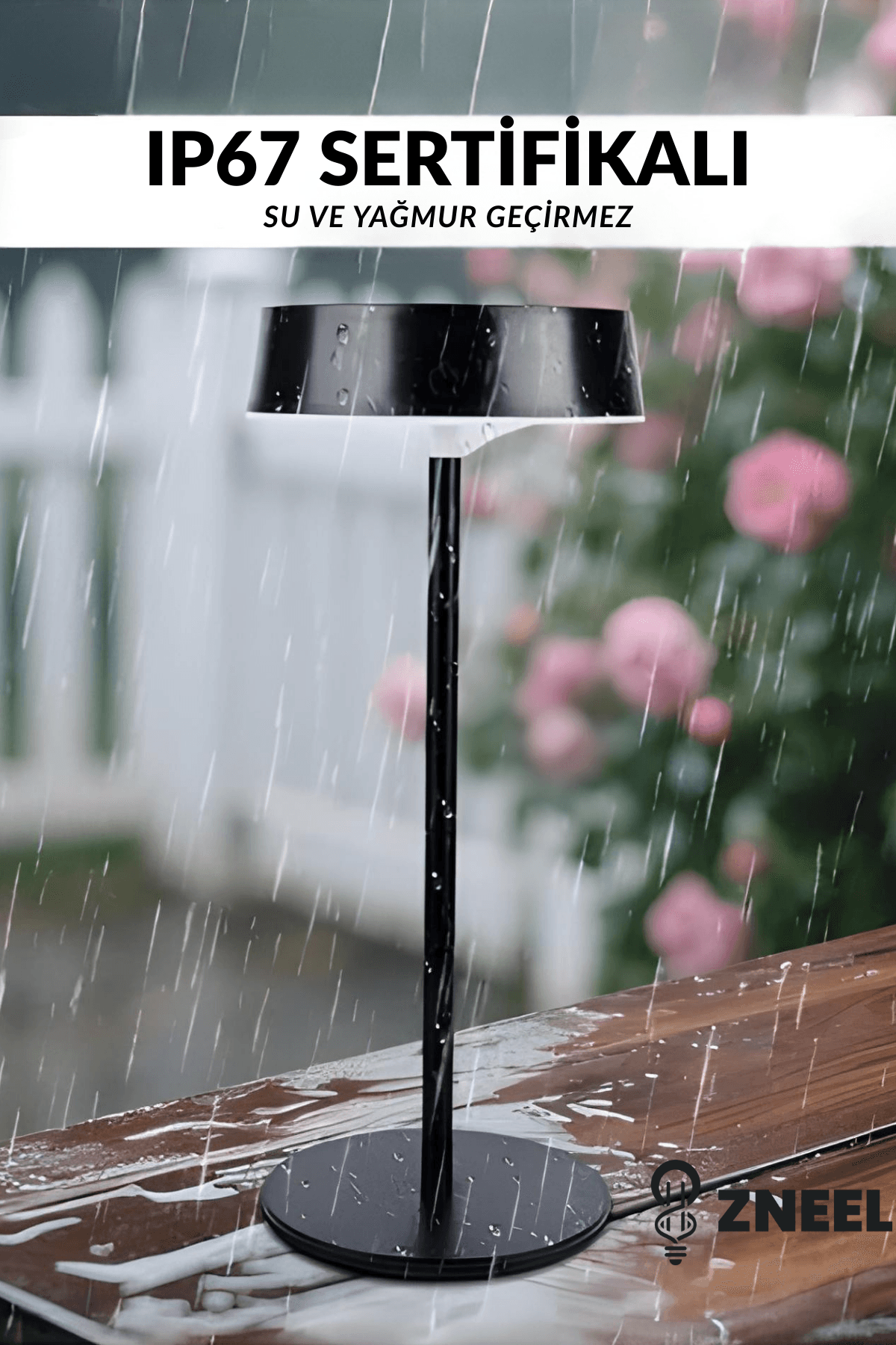 Solar Şarjlı Full Metal Dokunmatik Masa Lambası – 3 Işık Modu, Şık Modern Tasarım-Su Geçirmez - Küçük 4