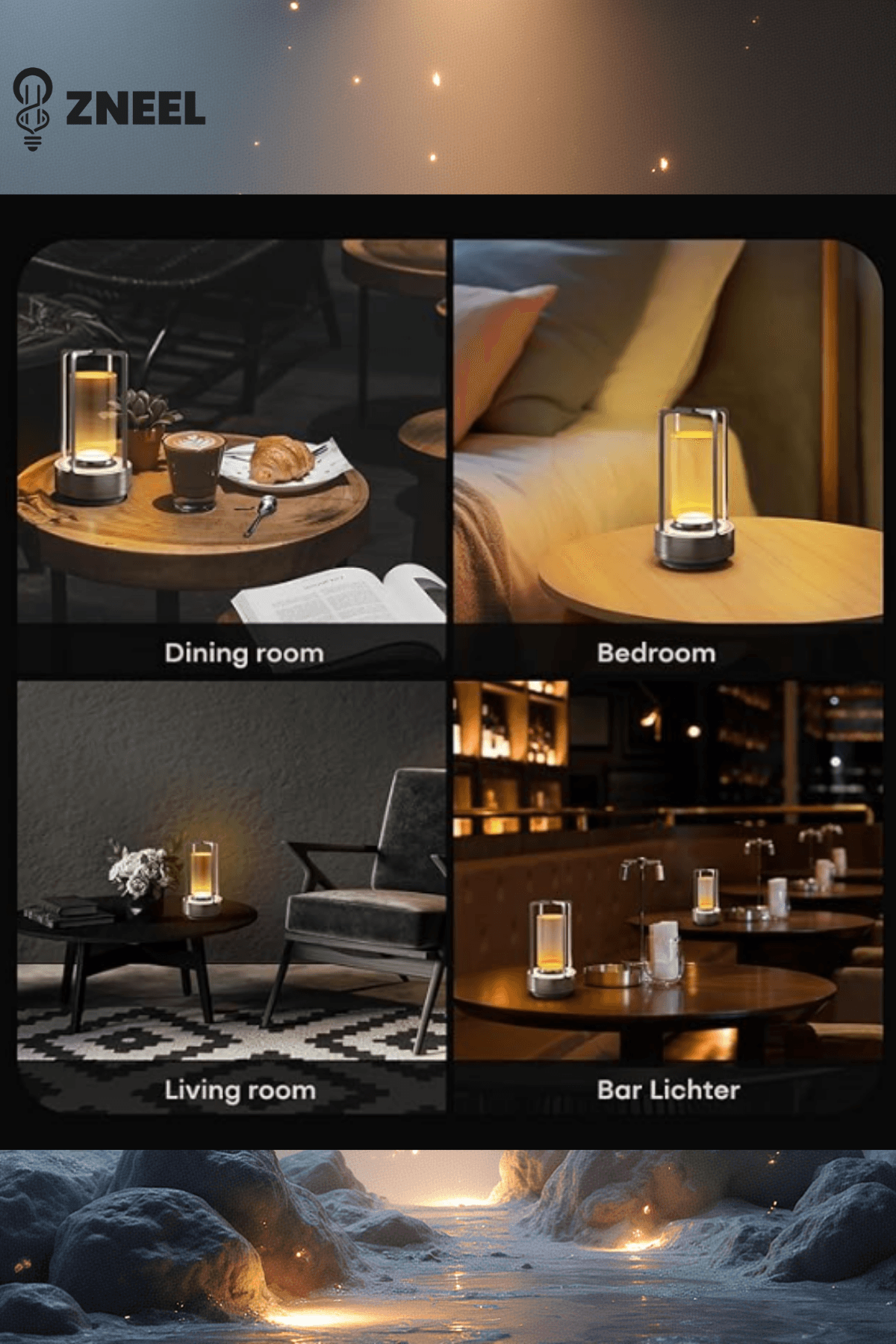 Premium Şarjlı Masa Lambası–3 Işık Modu, Type-C, Dimlenebilir, 8 Saat Çalışma–Dekoratif Lamba - Küçük 7