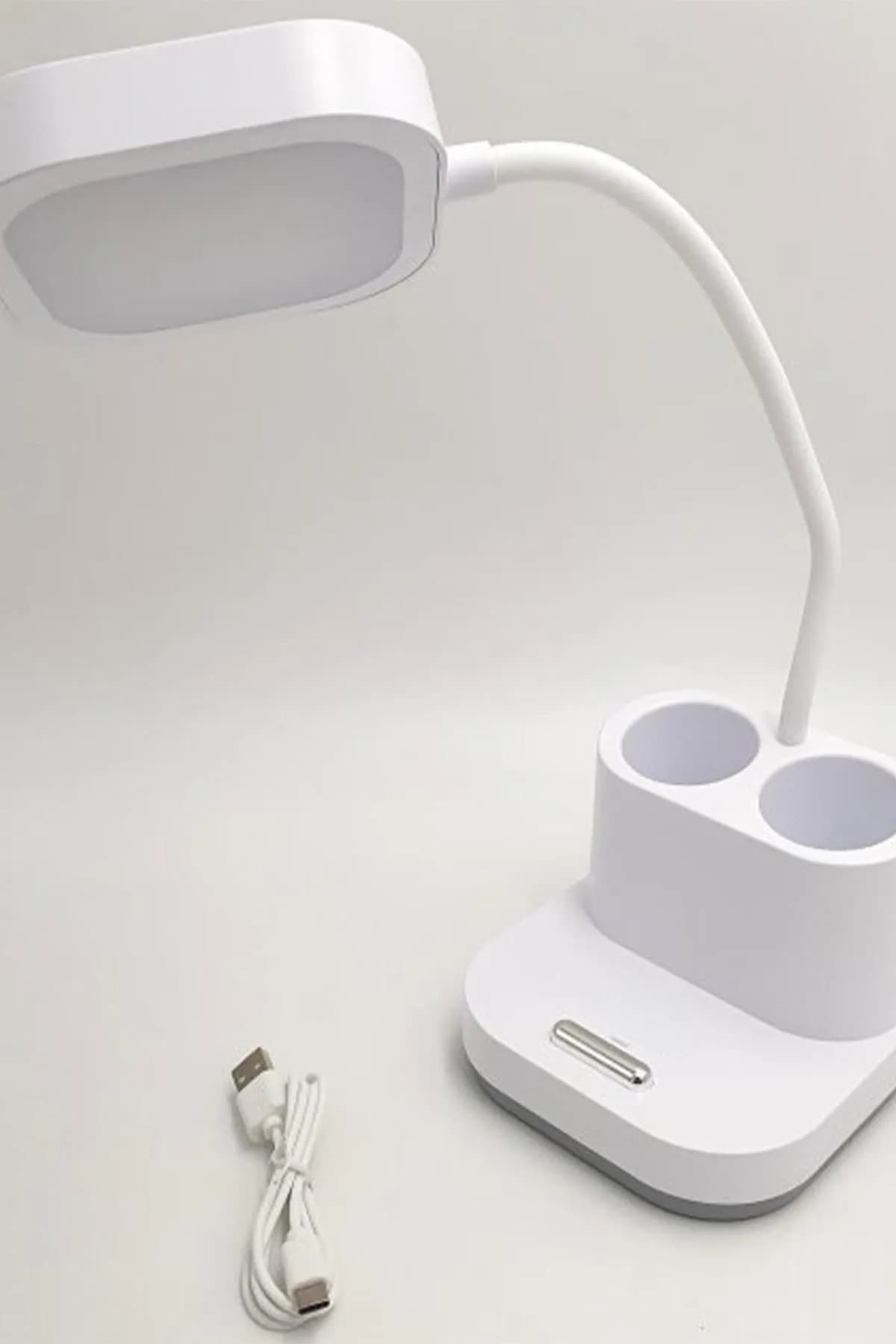 Şarjlı Masa Lambası 3 Renk Dokunmatik Telefon Standlı Kademeli Okuma Işığı Gece Lambası - Küçük 5