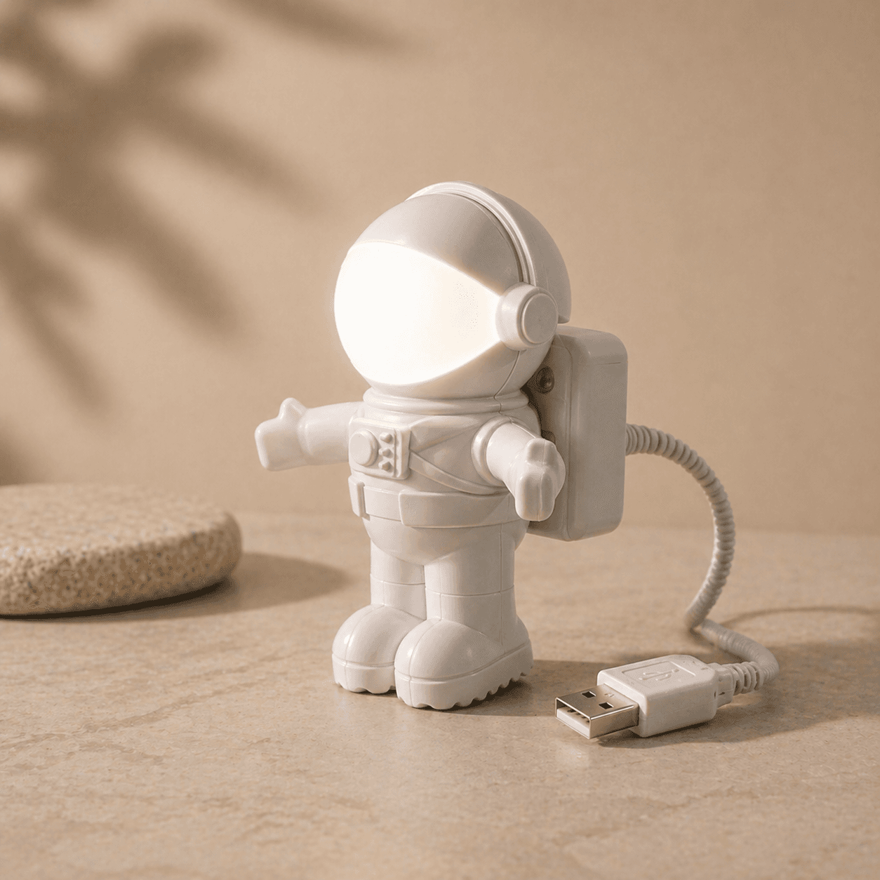 Astronot LED Lamba | USB Şarjlı Esnek Kablolu Mini Lamba - Modern Masa Lambası & Aydınlatma
