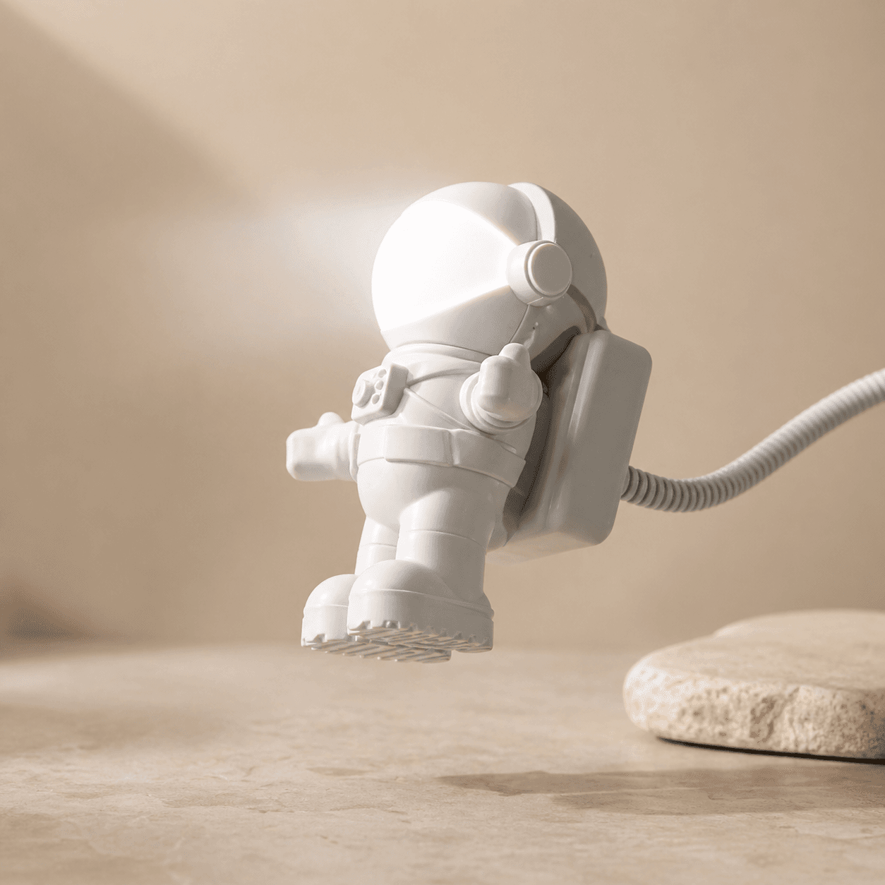 Astronot LED Lamba | USB Şarjlı Esnek Kablolu Mini Lamba - Küçük 2