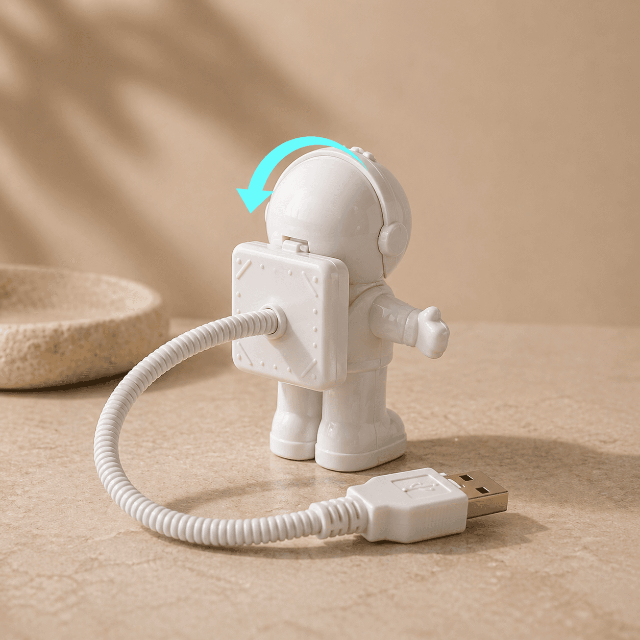 Astronot LED Lamba | USB Şarjlı Esnek Kablolu Mini Lamba - Küçük 4