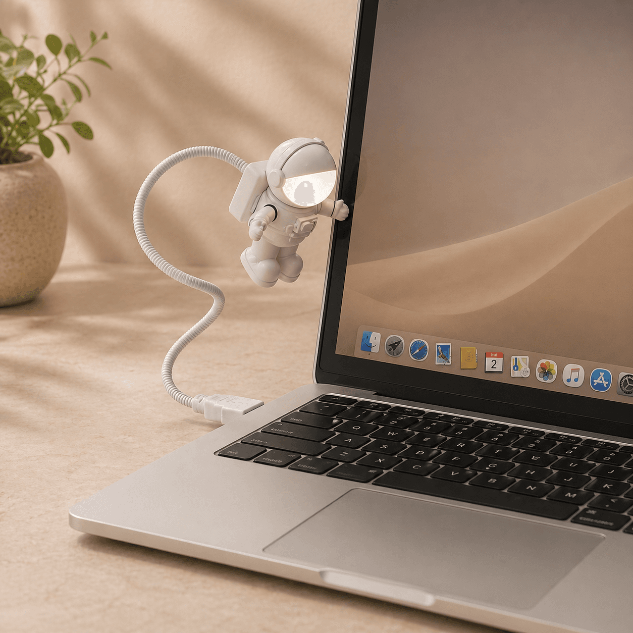 Astronot LED Lamba | USB Şarjlı Esnek Kablolu Mini Lamba - Küçük 5