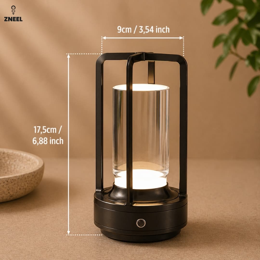 Kristal Masa Lambası | Şarjlı, Dokunmatik, 3 Işık Modlu LED Dekoratif Lamba - Küçük 3