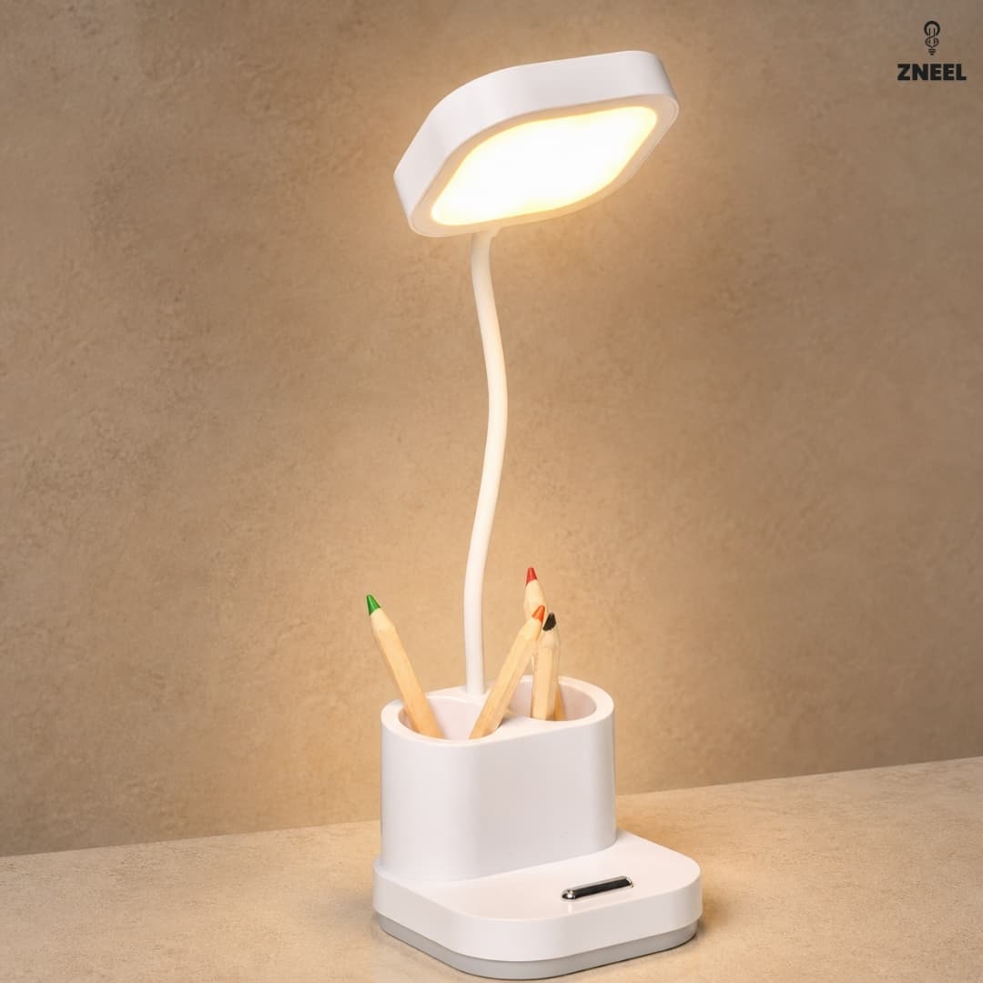 Kalemlikli Masa Lambası | Telefon Standlı, Dokunmatik, Şarjlı LED Masa Lambası - Modern Masa Lambası & Aydınlatma