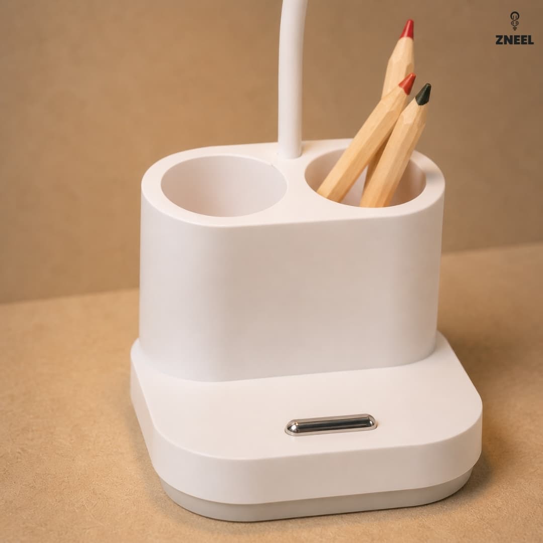 Kalemlikli Masa Lambası | Telefon Standlı, Dokunmatik, Şarjlı LED Masa Lambası - Küçük 5