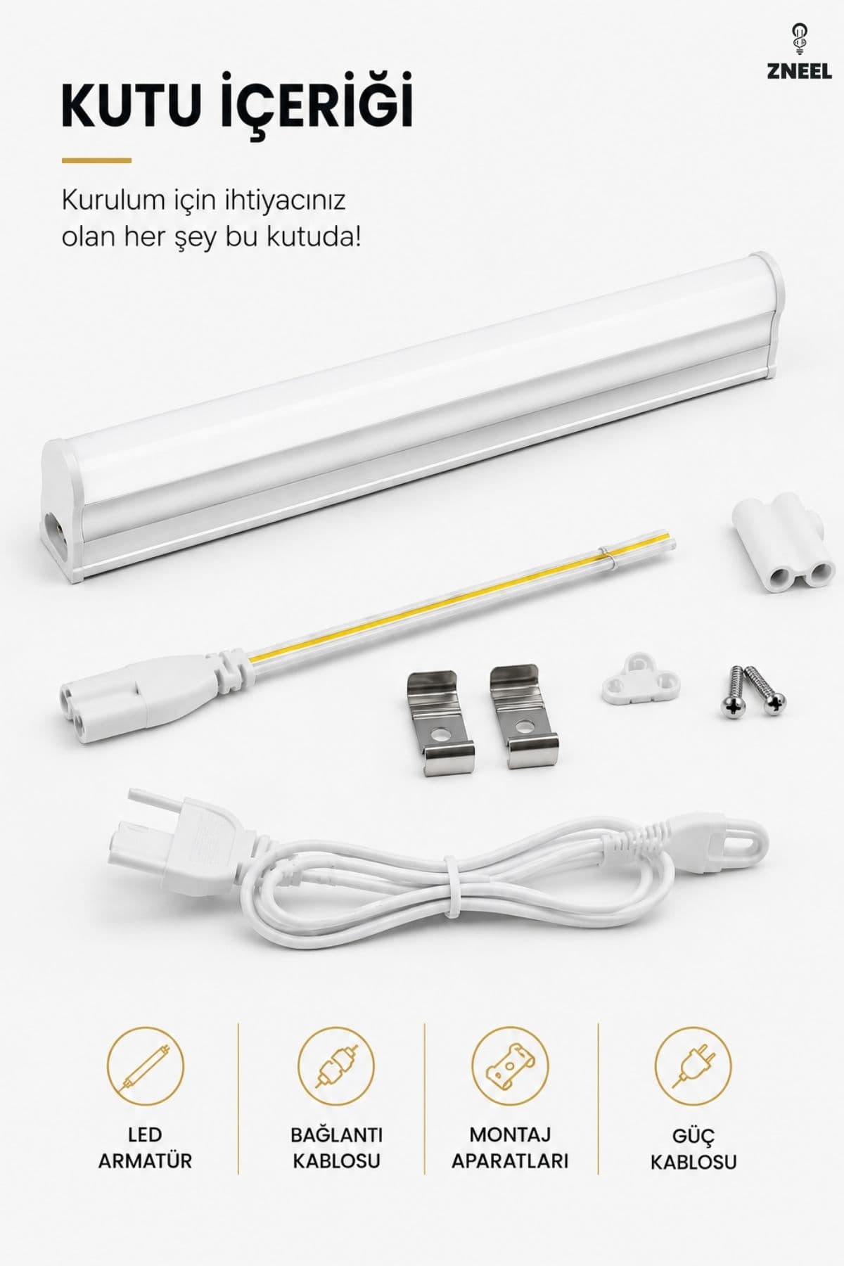 30 CM T5 LED Armatür | Güçlü 6500K Beyaz Işık - Küçük 4