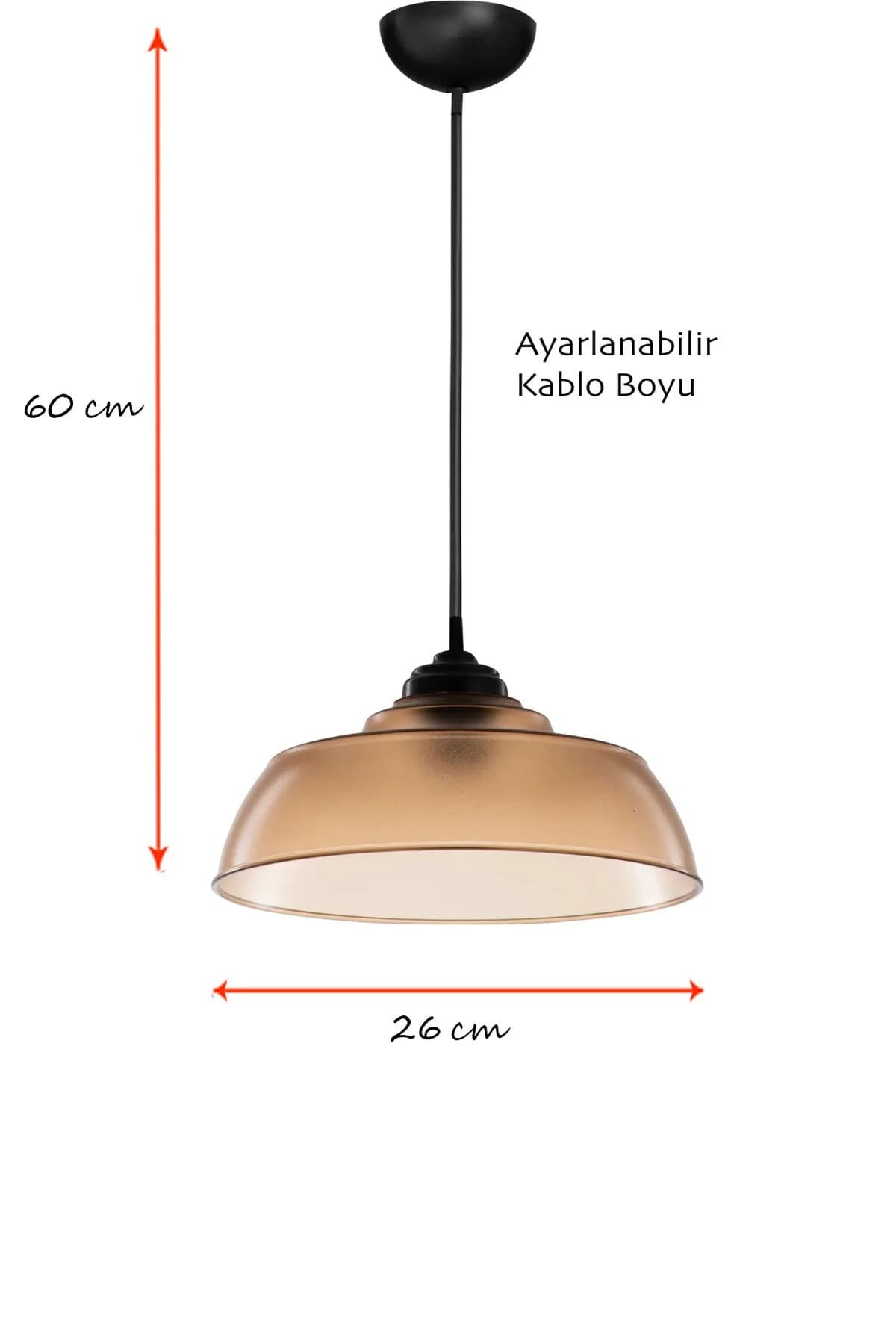Modern Bal Rengi Avize Sarkıt Lamba 60 cm Ayarlanabilir Kablo Boyu Rustik Ampul Hediyeli - Küçük 4