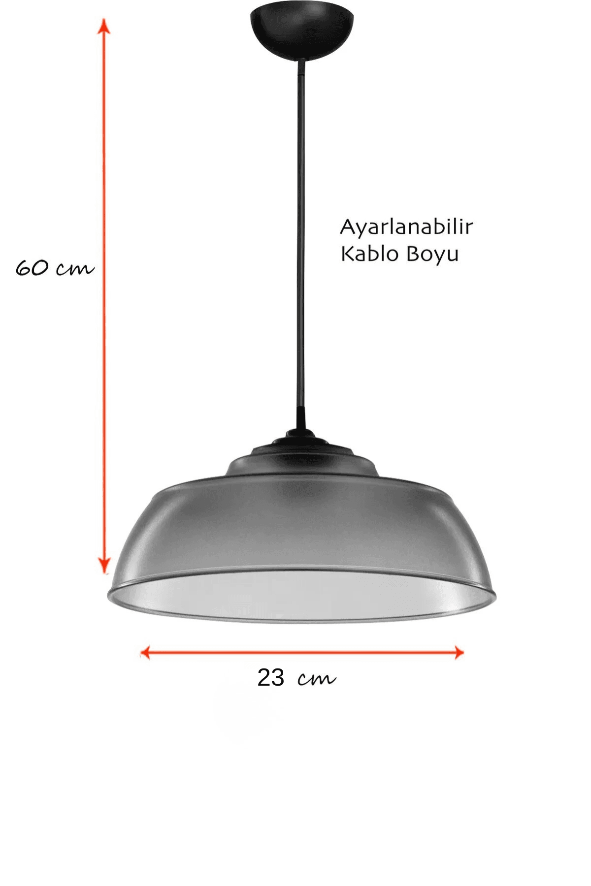 Modern Siyah&Gold Avize Sarkıt Lamba 60 cm Ayarlanabilir Kablo Boyu Rustik Ampul Hediyeli - Küçük 5