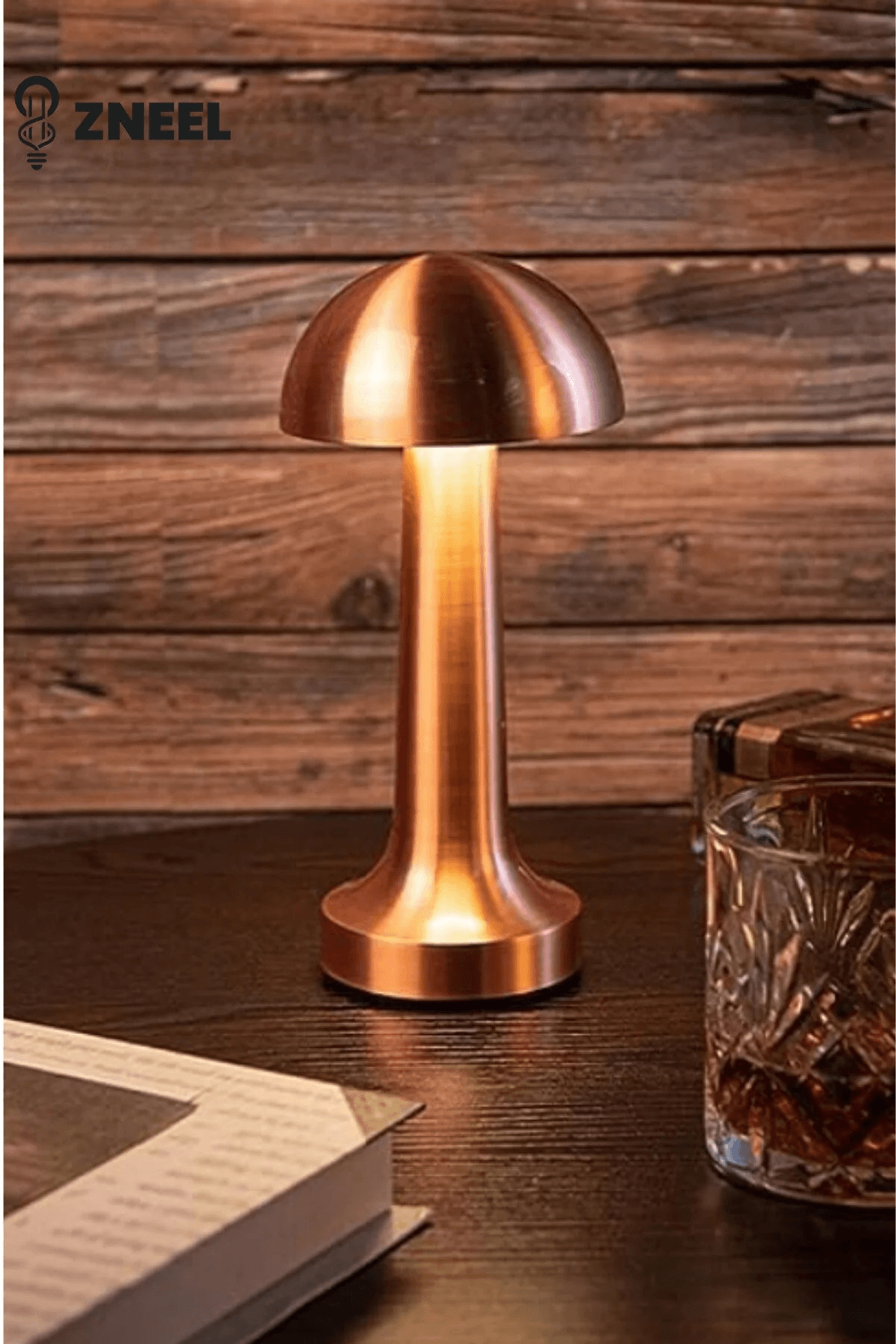 Bronz Dokunmatik Şarjlı Masa Lambası-3 Işık Renkli, Dimlenebilir